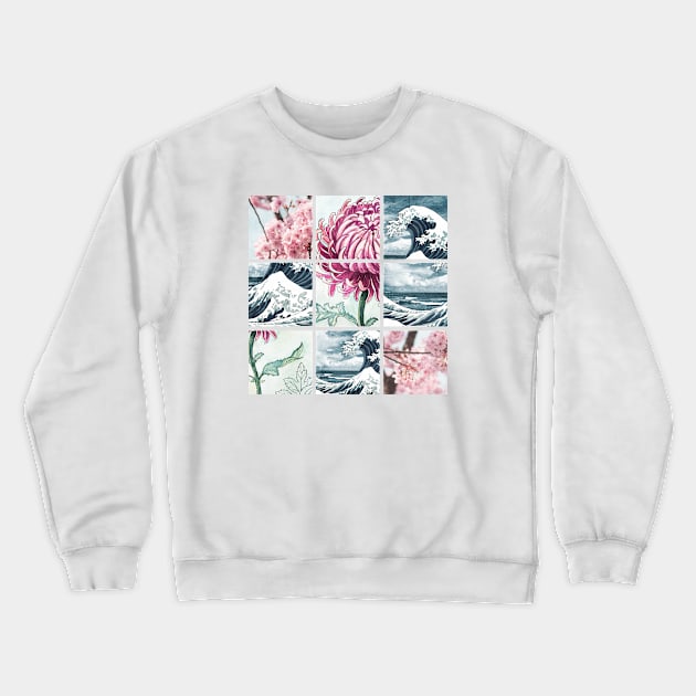 Japanese Stacked Collage Crewneck Sweatshirt by FlaglerSupply